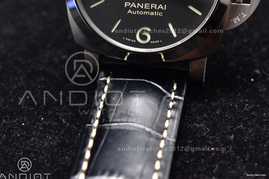 P.9010 PAM1312 Black TimelessDesign Clone Edition Dial SBF Leather Best Strap on 1:1 Black 440 0517